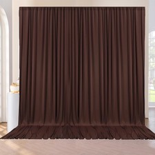 10ft x 10ft Free Brown Backdrop Curtains for Parties, Polyester Photo Backdro...