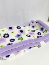 Vintage Carter s Purple Flower Purple Trim Fleece Baby Blanket Lovey