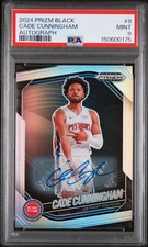 Cade Cunningham Silver Auto 2024 Prizm Black #8 MINT PSA 9