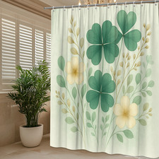 Botanical Green Shower Curtain for Elegant Bathroom Decor