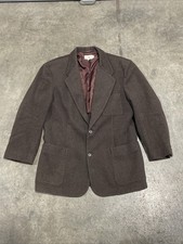 Vintage J. Crew Blazer Jacket Men’s Large 100% Wool Brown Oarsman USA Made Coat