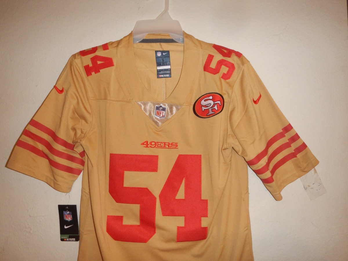 FRED WARNER # 54 SF 49ERS Nike Men's GOLD Jersey SMALL | eBay