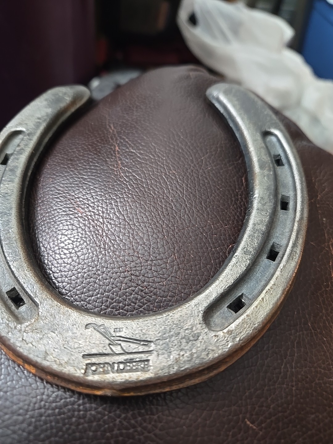 Vtg. Horse Shoe. Steel. Stamped John Deere With A Plow