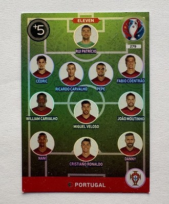 Portugal National Team Eleven #279 UEFA Euro 2016 Trading Card Panini Adrenalyn
