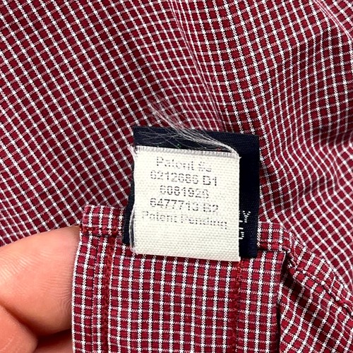 Camisa Tommy Hilfiger Para Hombres Abotonada Manga Larga Mediana Roja Cuadros Informal Bolsillo - Imagen 7 de 9