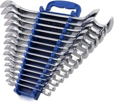 14-piece Premium Angle Head Open End Wrench Set Chrome Vanadium Steel Incl...