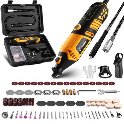 126Pcs DEKO Rotary Tool Kit Power Hand Rotary Tools Mini for Wood/Metal