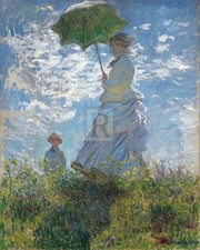 Claude Monet Woman With A Parasol - Madame Monet And Her Son- 1875 Giclee 22x28