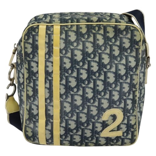 Christian Dior Trotter Canvas Shoulder Bag PVC Blue Silver Auth bs29296 - Afbeelding 13 van 21