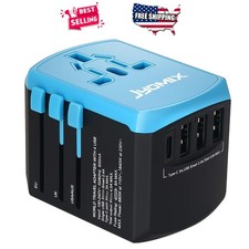 Travel Power Adapter Worldwide 3 USB Type-C International Plug for UK US AU