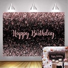 Rose Gold Glitter Backdrop for Birthday Party Photography Decor Background