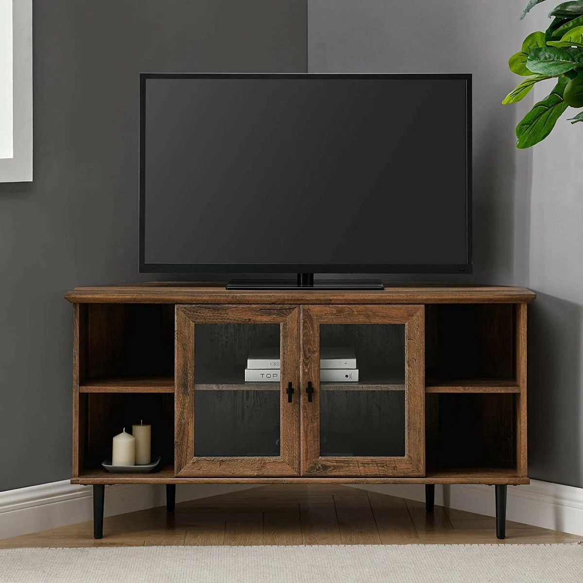 Walker edison corner cheap wood tv console