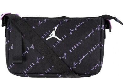 Jordan Nike 4A0742 BLACK Purple Tonal Handbag Purse 5 Jordan Nike 4A0742 BLACK Purple Tonal Handbag Purse 5