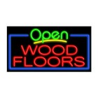 Wood Floor Glass Neon Sign 37"L x 20"H #15914
