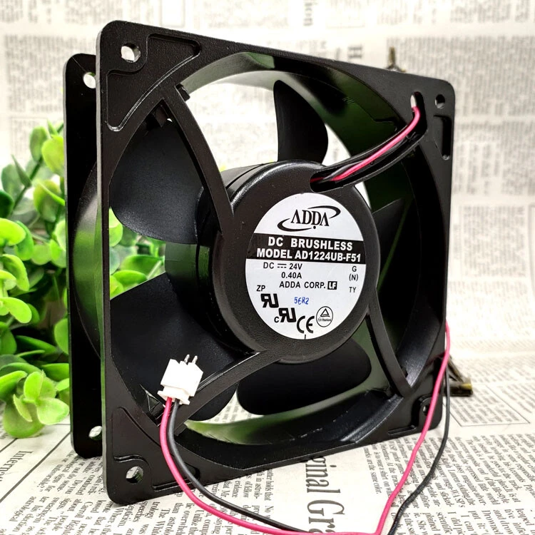 1 pieza ADDA AD1224UB-F51 12038 24V 0.40A marco aluminio inversor ventilador de refrigeración Foto 2 de 2