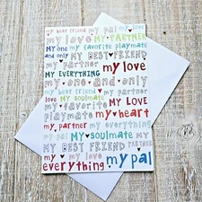 Happy Anniversary Card Colorful My Best Friend Recycled Paper Greetings