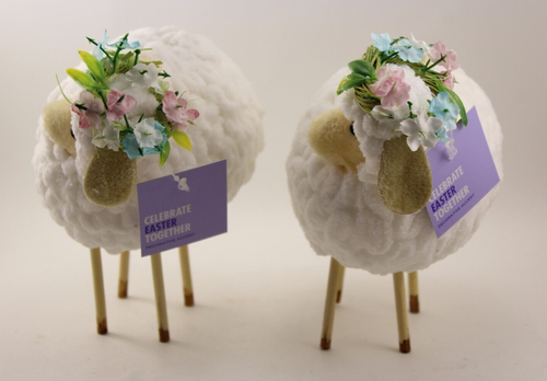 2 Wooly Felted LAMB Figures Shelf sitters White Sheep Family Easter Decor Kohls - Picture 2 of 9