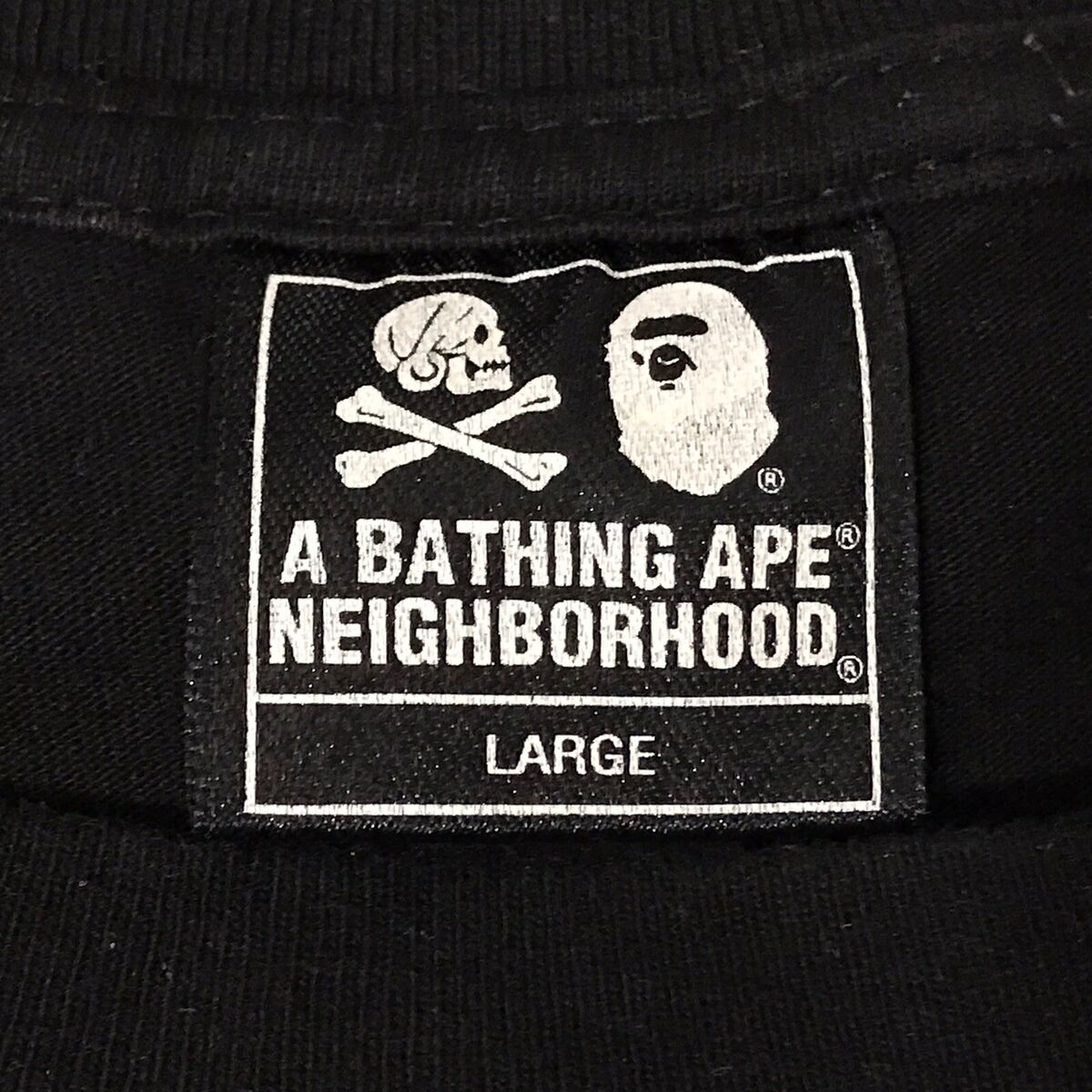 Men's A Bathing Ape Neighborhood Black T Shirt From Japan Men's A Bathing Ape Neighborhood Black T Shirt From Japan