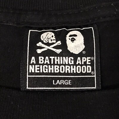 Men's A Bathing Ape Neighborhood Black T Shirt From Japan Men's A Bathing Ape Neighborhood Black T Shirt From Japan