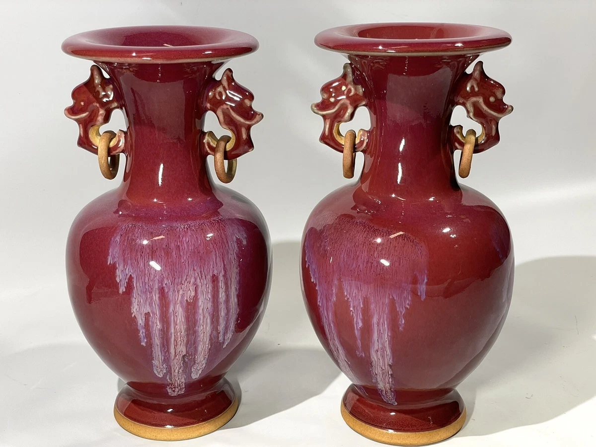 陶瓷红色1850-1899 中国古董花瓶| eBay