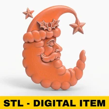 Santa Claus STL File – Christmas Wall Art for CNC 3D Print Model Printable Files