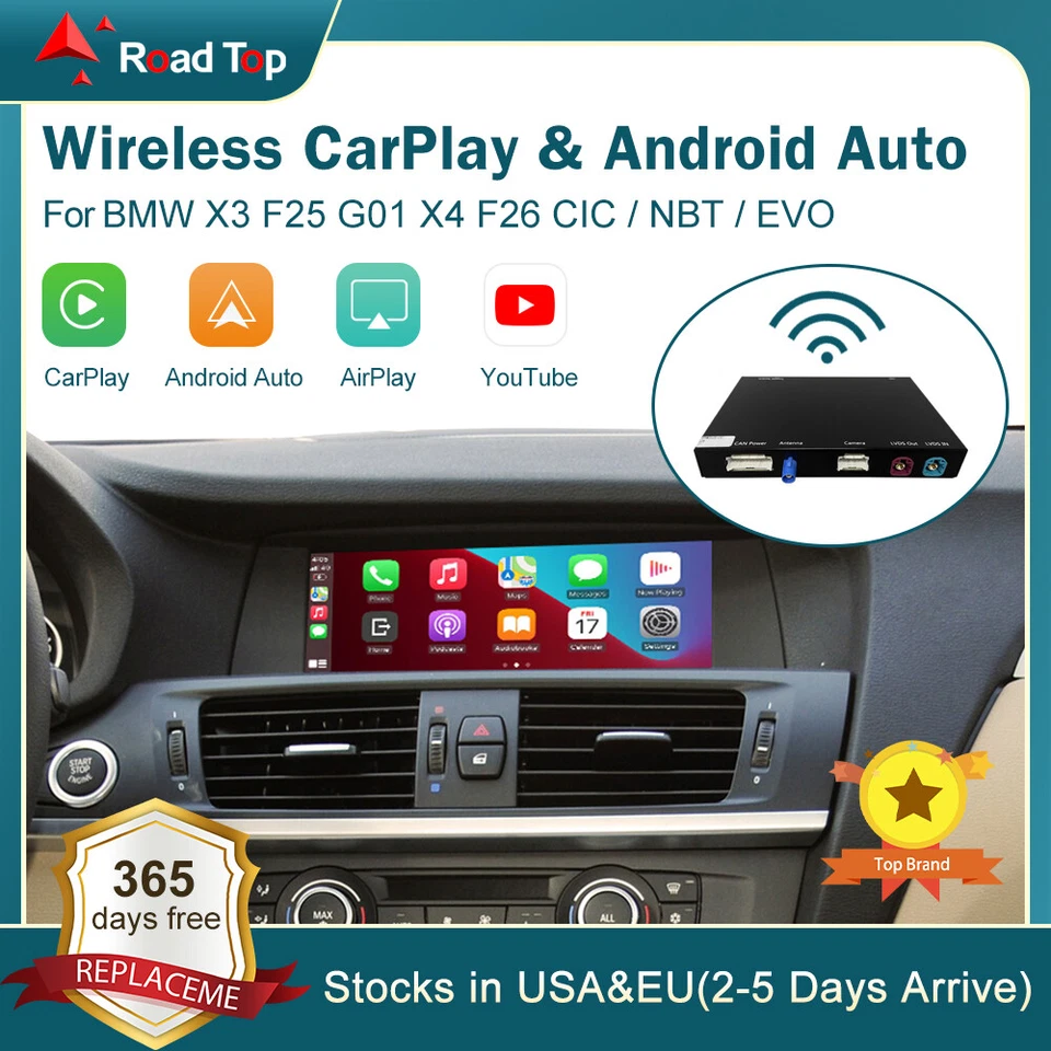 Wireless Carplay Android Auto Interface GPS Für BMW X3 F25 G01 X4 F26 NBT CIC - Bild 2 von 4
