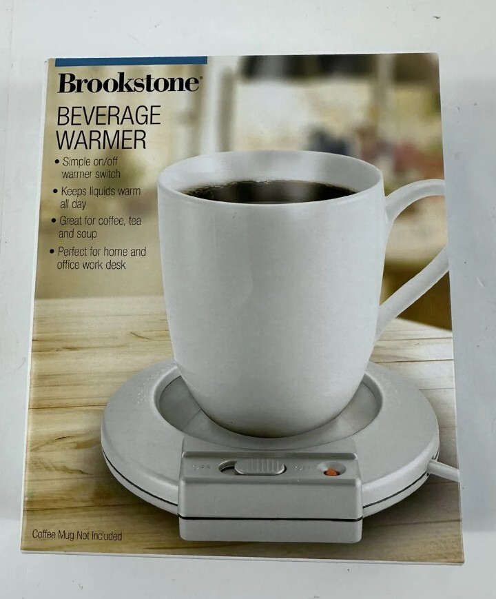 Brookstone Electric Beverage Warmer Coffee Tea Mug Cup Perfect For Home