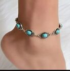 Metal Alloy Turquoise for Women Ethnic Style Vintage Natural Stone Anklet
