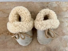 Acorn Shearling Baby Slippers Size 6-12 Months