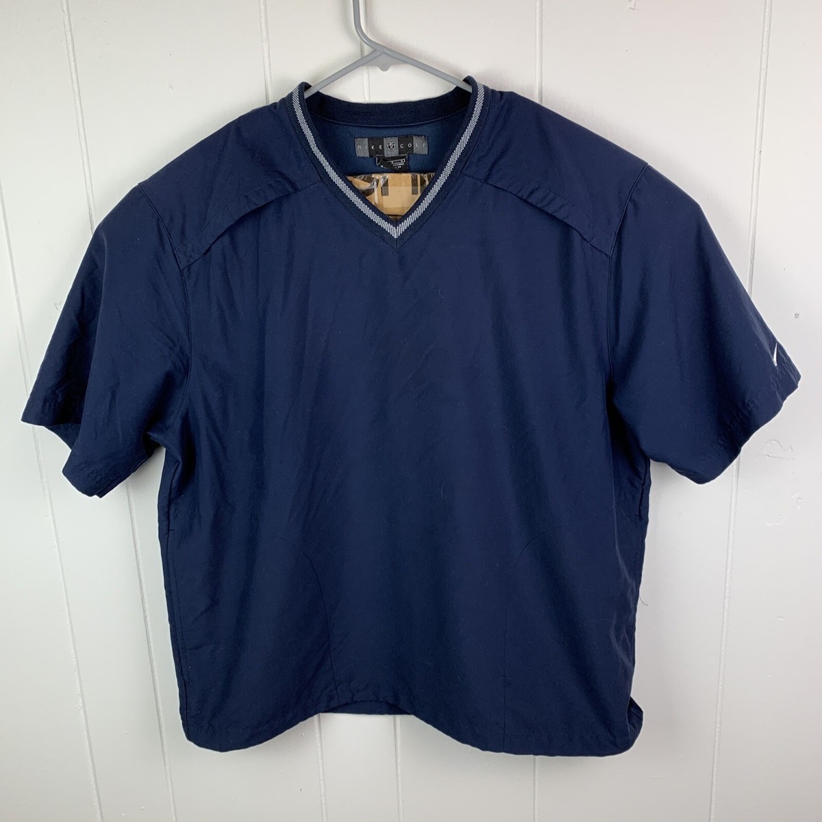 Nike Golf Short Sleeve Windbreaker V Neck Blue Men’s Large