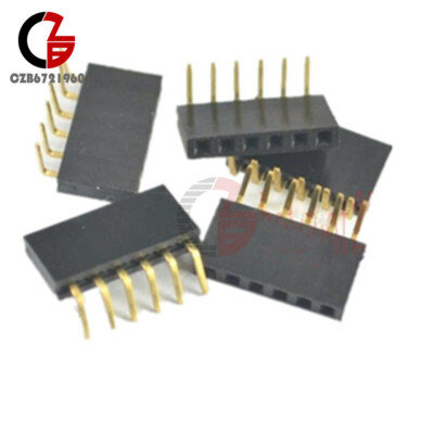 50PCS 1x6Pin Single Row Right Angle Female Connector 2.54mm Pitch Header Socket