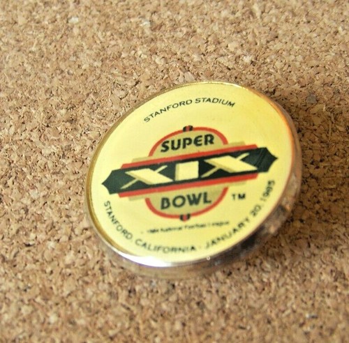 1985 SB Super Bowl 19 XIX brooch pin SF San Francisco 49ers Dolphins