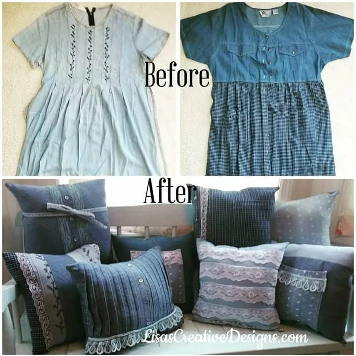 Almohada de memoria personalizada recuerdo hecha de ropa de ser querido, regalo de duelo Foto 2 de 4