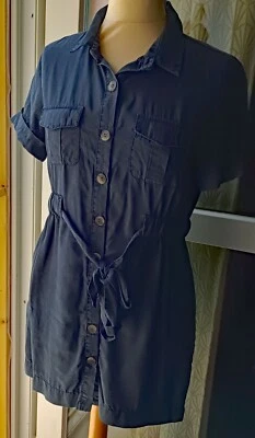 robe chemisier bleu marine foncé :: marque zara TRF :: taille xs 34 - Photo 1/4