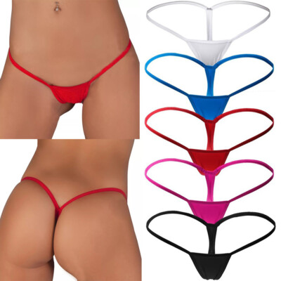 1-5er Pack Damen Mini Tanga Micro G-Strings Slips Sexy Solid Unterwäsche Panties