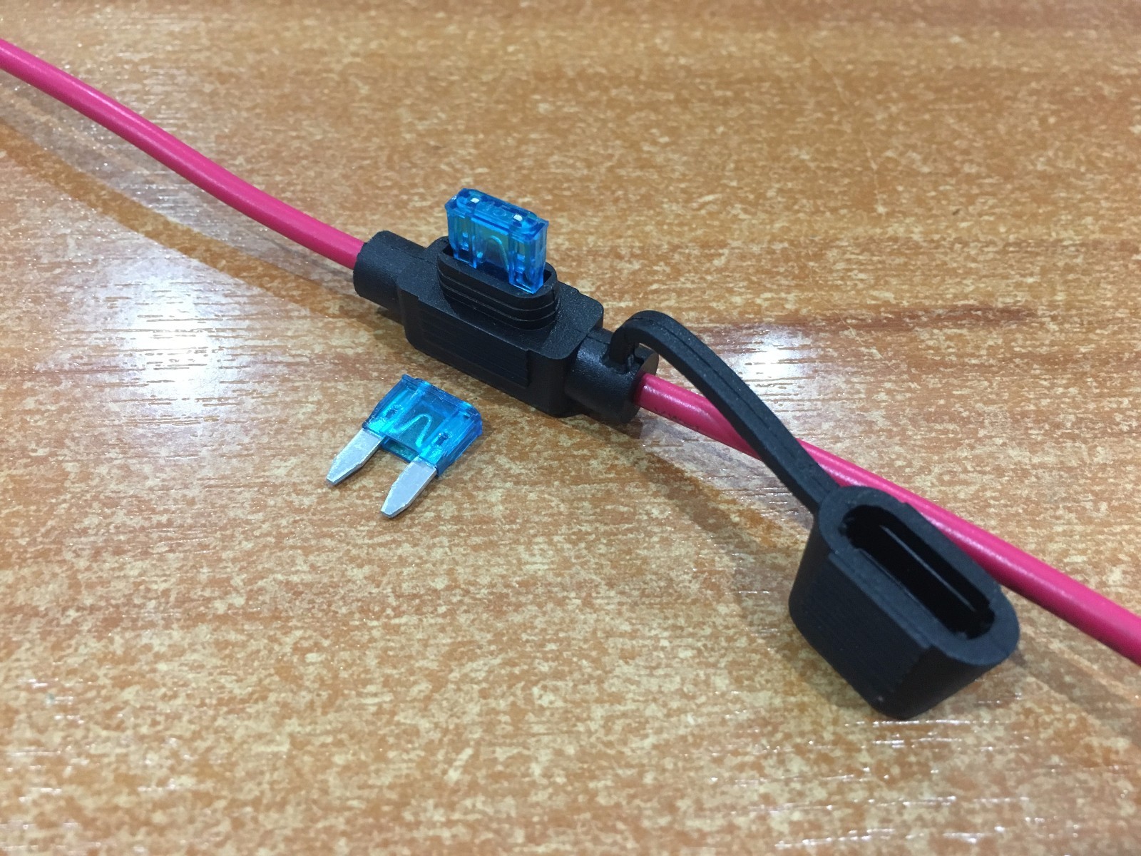 Inline Blade Fuse Holder 15 Amp Mini/Small Type 12 AWG Wire & 2 x