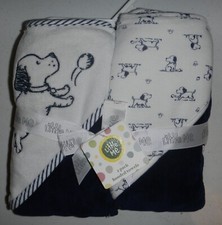 Little Me Infant Baby Boy 0-9 Month 2 Pack Set Hooded Towels Puppy Dog Pet Theme