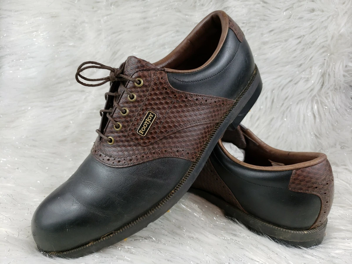 FOOTJOY 53437 Mens Size 11.5 Black Brown Golf Shoes Cleats Spikes | eBay