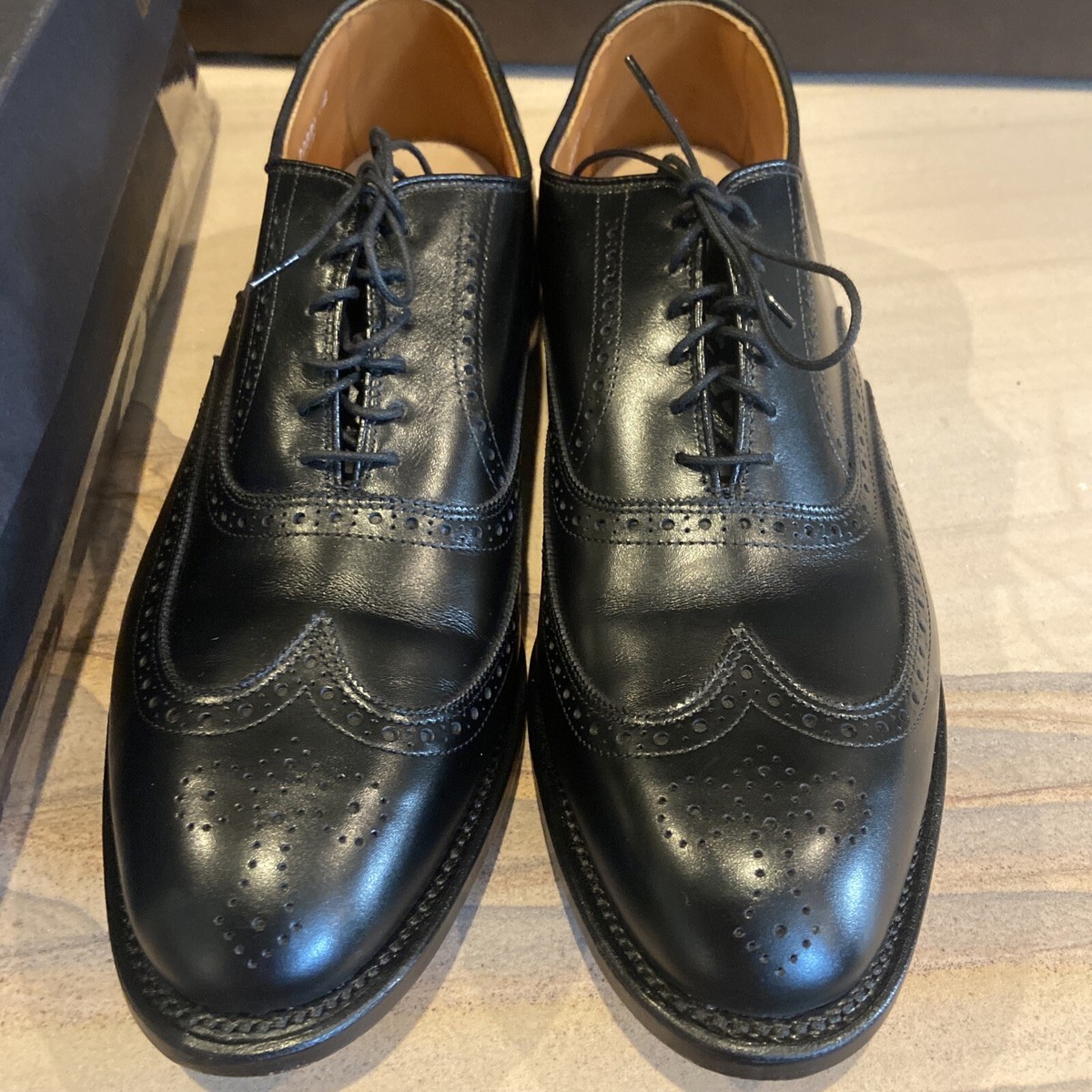 Allen Edmonds Chester Wingtip Black 1903 Leather Shoes Oxford Mens 9.5 D USA Amazon.com | Allen Edmonds mens Wingtip oxfords shoes, Black  main image 3