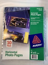Avery Horizontal Photo Pages 10 Acid Free 4"x6" 13406 PP46H-10