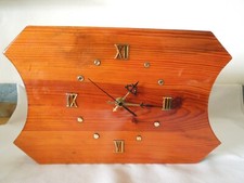 Large Vintage Cedar Quartz Clock Wall or Shelf New Movement Hand Made in USA