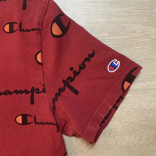 Authentic Vintage Champion All Over Print Medium T-Shirt Cotton Red 💎RARE - Picture 4 of 6