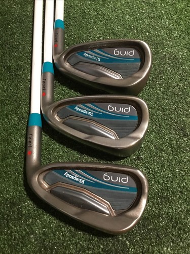 Ping Ladies Rhapsody Red Dot Irons Set (7-PW-GW-SW) ULT 220 Lite Graphite Shafts - Picture 3 of 12