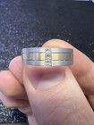 18K Gold And Platinum Two Tone Mens Diamond Ring Princess Cut Diamond Mens Band
