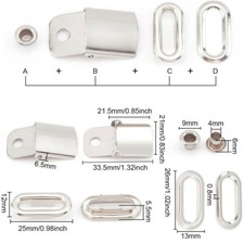 Kit 18 Pezzi Accessori Per Borse Fai Da Te - Anelli A D, Fibbie E Moschettoni Girevoli In Metallo - Foto 9