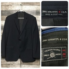John Varvatos Wool Blazer Jacket Men  s 44R Gray Blue 2 Button Portugal