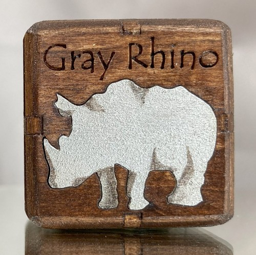 Backgammon Verdoppelungswürfel -Gray Rhino.BRAUN.Silber- 36mm. Handarbeit. Unikat - Bild 9 von 12