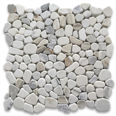 G98T Tumbled PebbleStone Calacatta Gold Calcutta Marble NonSlip Shower Tile
