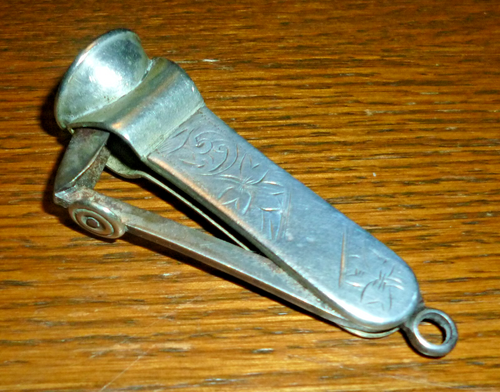 Brightly Cut Silver Cigar Cutter, Probably American and Early 20th Century - Picture 18 of 21