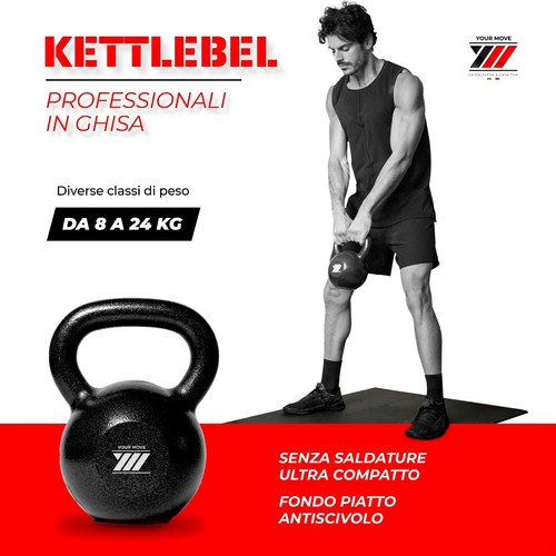 Kettlebell 8-12-16-20-24 kg, Verniciatura Sabbiatura ad Effetto - Foto 34 di 46